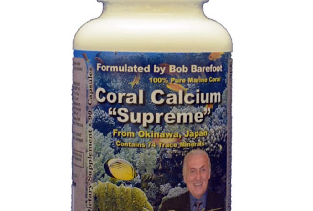 Coral Calcium Supreme 1000mg from Okinawa Japan by Bob Barefoot, 90 capsules
