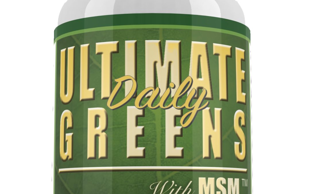 Ultimate Daily Greens with MSM 1925mg 180 Vegetable Capsules Vegan Friendly