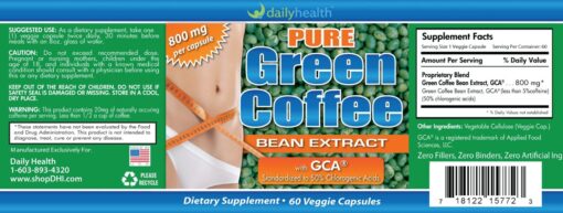 pure green coffee bean gca weight loss pill capsule