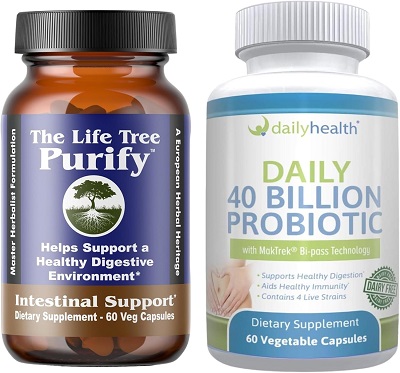 Life Tree Purify Intestinal Support 60 Capsules & Daily Probiotic 60 Capsules